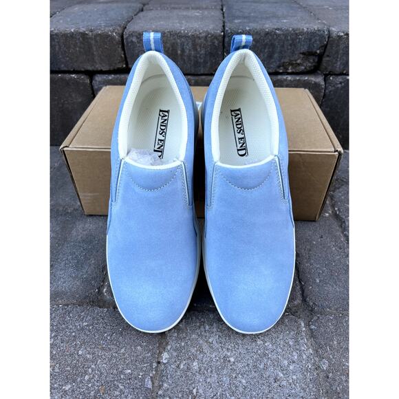 New Land's End blue suede slip on sneakers size 8 - Picture 2 of 6